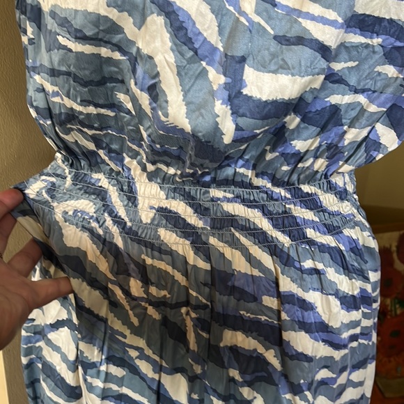 BANANA REPUBLIC Size 14 100% Crinkle Silk Ocean Beach Waves Tankdress $149 NEW - Picture 16 of 16